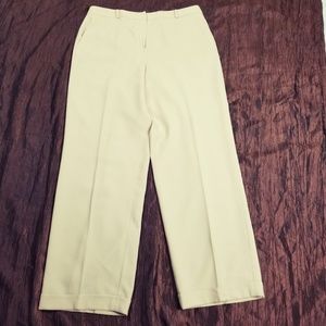 Talbots Womens 12 Light Khaki Stretch Fabric Wool